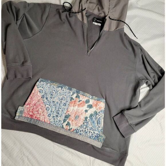 Hoodie Reworked upcycled repurposed plus size quilted pocket - Picture 9 of 9